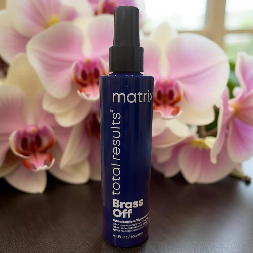 Matrix Brass Off Shampoo, Conditioner 10.1 oz & All In one Toning Leave In Spray